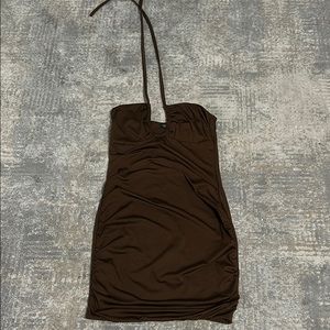 Brown mini dress
